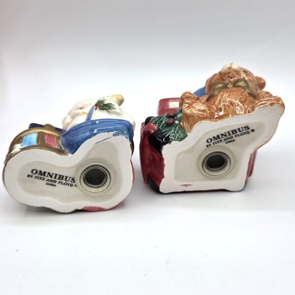Fitz and Floyd Omnibus Toyland Salt & Pepper Shakers Vtg Original Box Never Used - Picture 7 of 11